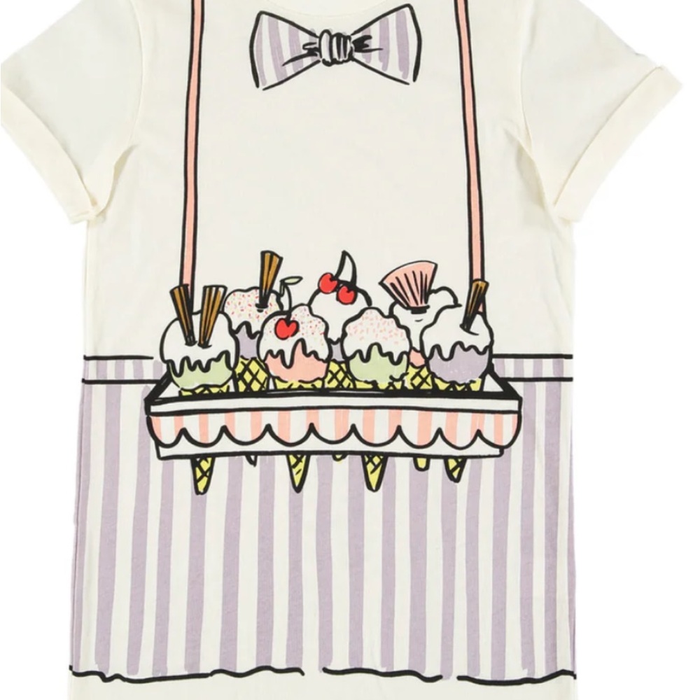Stella McCartney Cream and Purple Ice Cream Print Tee